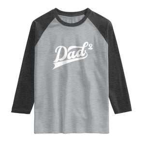 Dad Of Two Raglan Shirt Funny Daddy 2 Promoted for The Second Time TS11 Heather Gray Heather Charcoal Print Your Wear