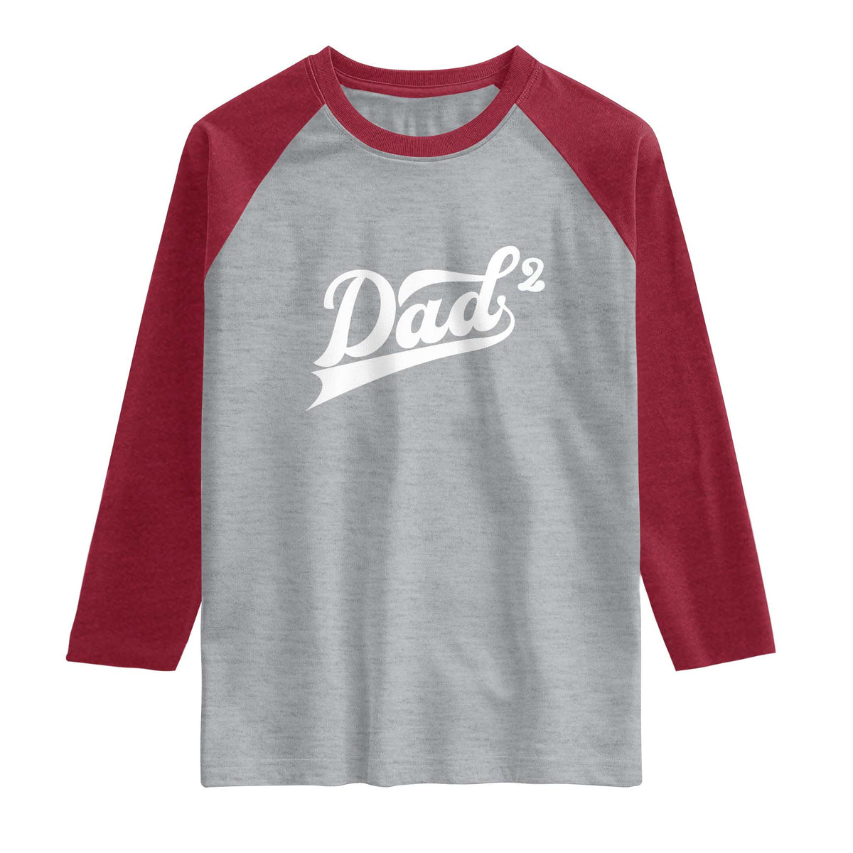 Dad Of Two Raglan Shirt Funny Daddy 2 Promoted for The Second Time TS11 Heather Gray Heather Red Print Your Wear