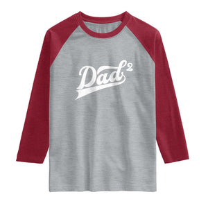 Dad Of Two Raglan Shirt Funny Daddy 2 Promoted for The Second Time TS11 Heather Gray Heather Red Print Your Wear