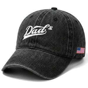 Dad Of Two Washed Cotton Baseball Cap Funny Daddy 2 Promoted for The Second Time TS11 Print Your Wear