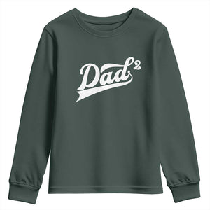 Dad Of Two Youth Sweatshirt Funny Daddy 2 Promoted for The Second Time TS11 Dark Forest Green Print Your Wear