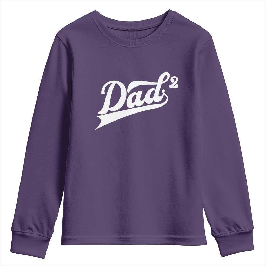 Dad Of Two Youth Sweatshirt Funny Daddy 2 Promoted for The Second Time TS11 Purple Print Your Wear