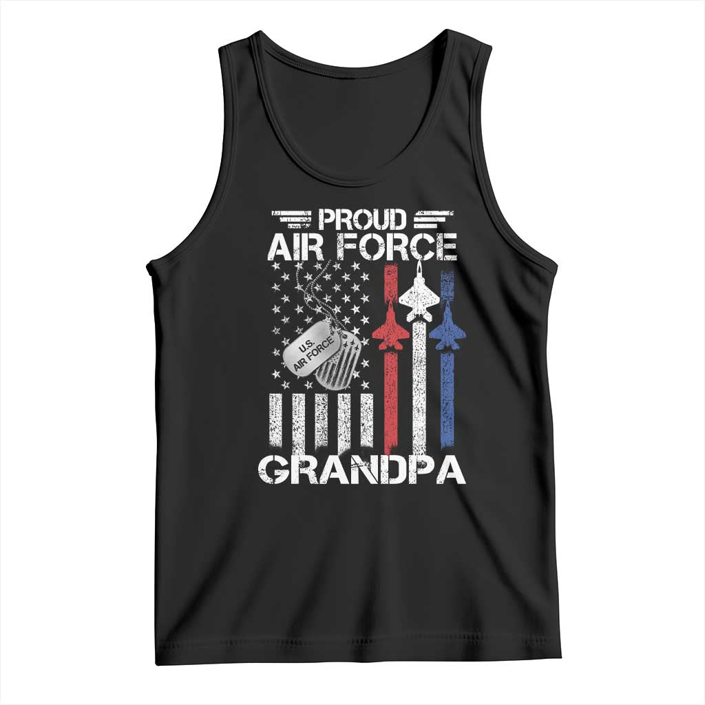 Proud Air Force Grandpa Tank Top Military Army Grandfather Vintage American Flag TS11 Black Print Your Wear