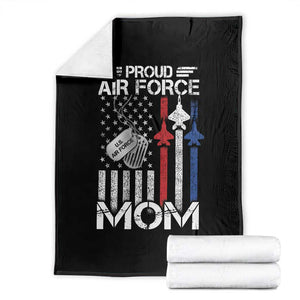 Proud Air Force Mom Throw Blanket Military Army Mama Vintage American Flag TS11 Black Print Your Wear