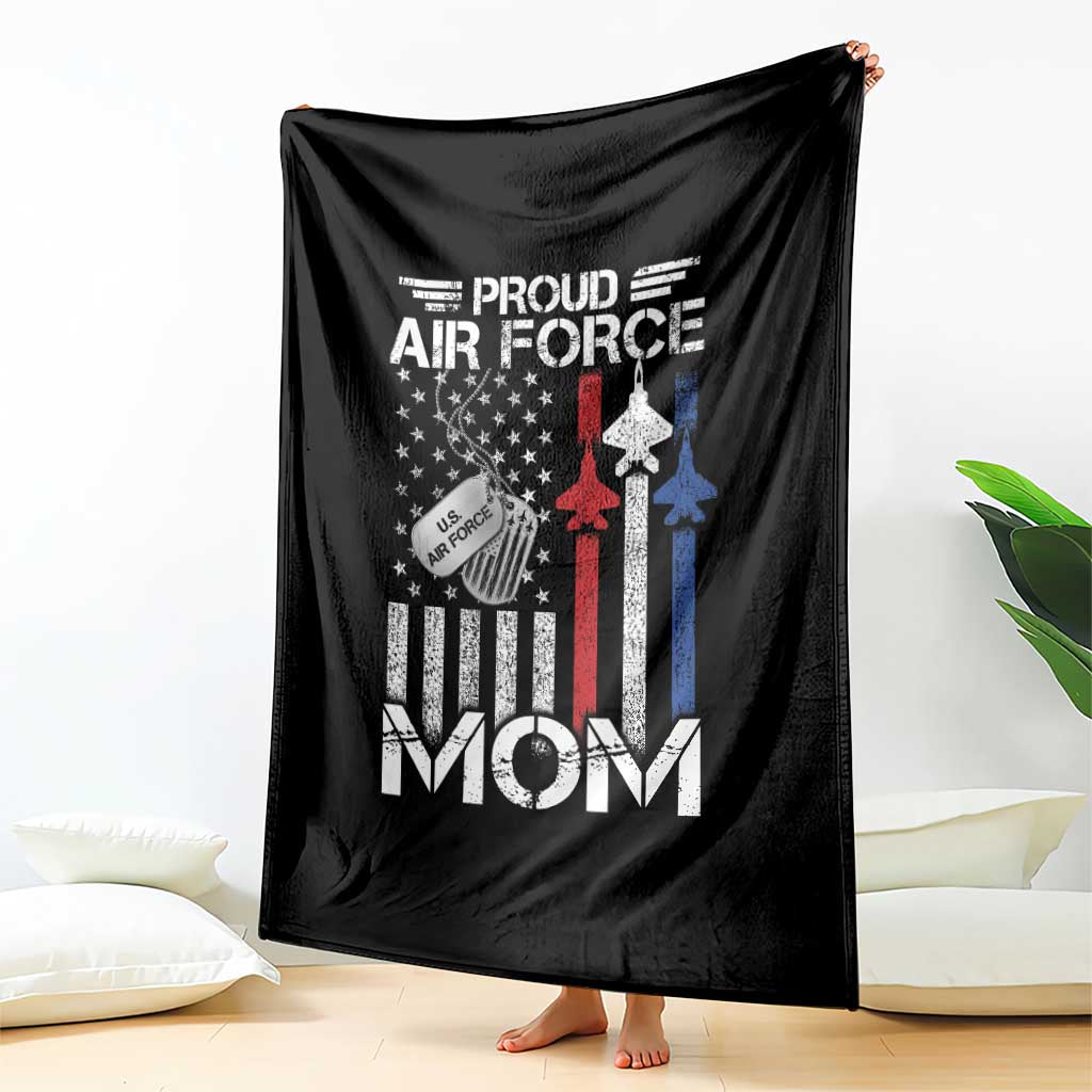 Proud Air Force Mom Throw Blanket Military Army Mama Vintage American Flag TS11 Print Your Wear