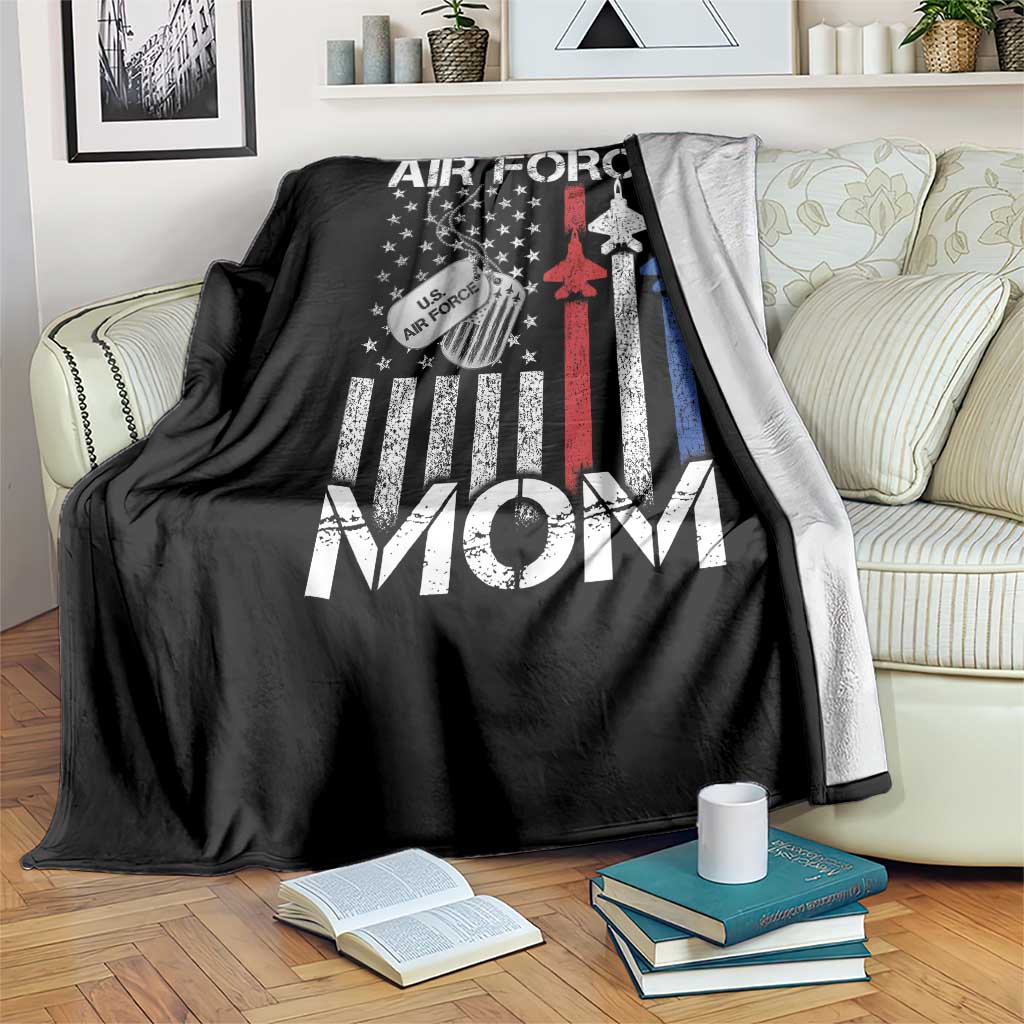 Proud Air Force Mom Throw Blanket Military Army Mama Vintage American Flag TS11 Print Your Wear