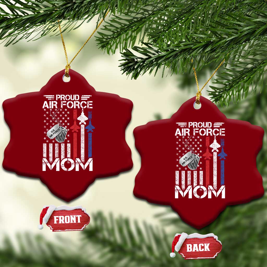 Proud Air Force Mom Ceramic Ornament Military Army Mama Vintage American Flag TS11 Print Your Wear