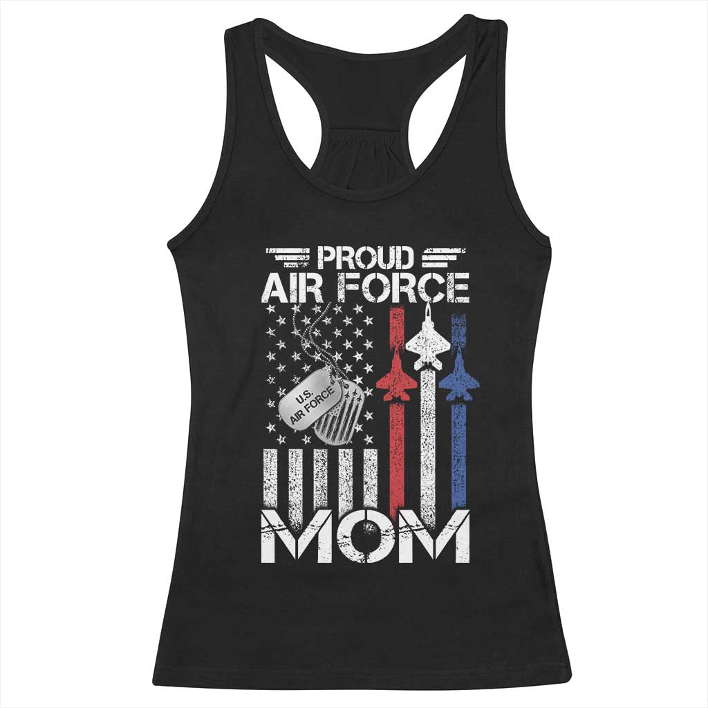 Proud Air Force Mom Racerback Tank Top Military Army Mama Vintage American Flag TS11 Black Print Your Wear