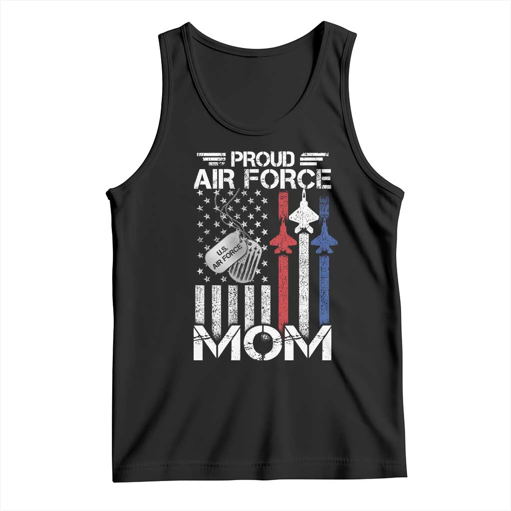 Proud Air Force Mom Tank Top Military Army Mama Vintage American Flag TS11 Black Print Your Wear
