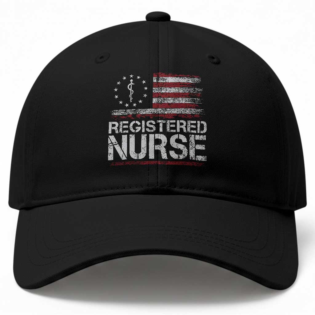 Registered Nurse Baseball Cap Vintage American Flag Healthcare Hospital RN Nursing