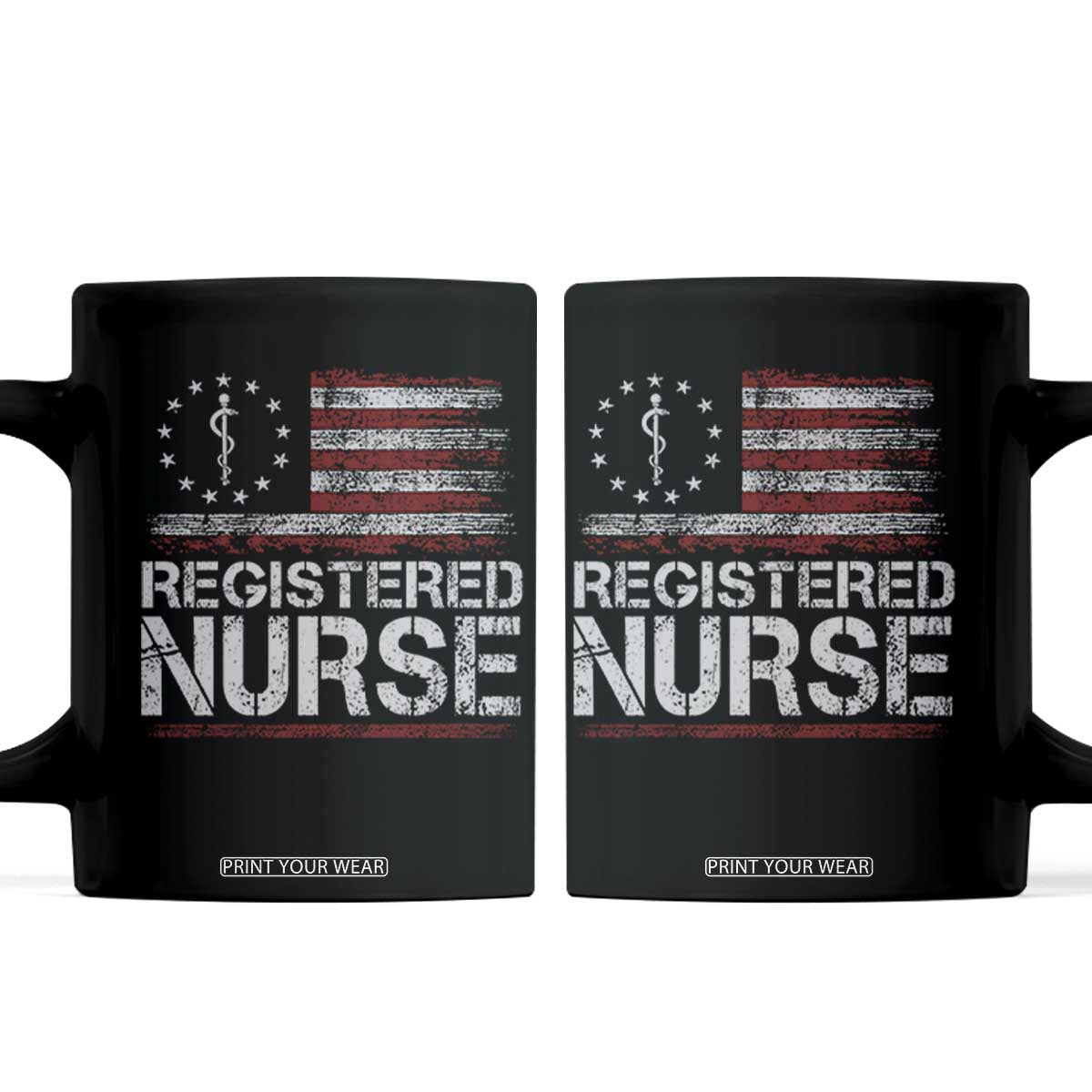Registered Nurse Coffee Mug Vintage American Flag Healthcare Hospital RN Nursing