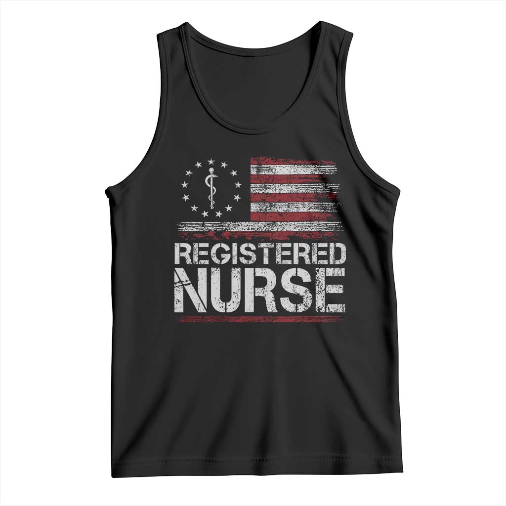 Registered Nurse Tank Top Vintage American Flag Healthcare Hospital RN Nursing