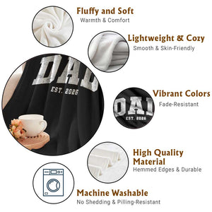 Dad Est 2026 Throw Blanket Promoted To Daddy Fathers Day TS11 Print Your Wear