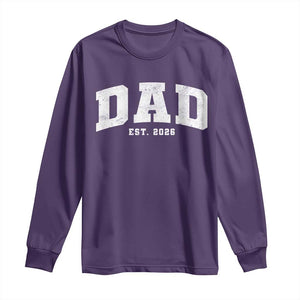 Dad Est 2026 Long Sleeve Shirt Promoted To Daddy Fathers Day TS11 Purple Print Your Wear