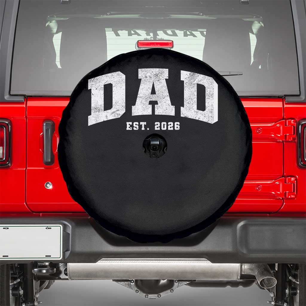 Dad Est 2026 Spare Tire Cover Promoted To Daddy Fathers Day TS11 Black Print Your Wear