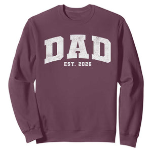 Dad Est 2026 Sweatshirt Promoted To Daddy Fathers Day TS11 Maroon Print Your Wear