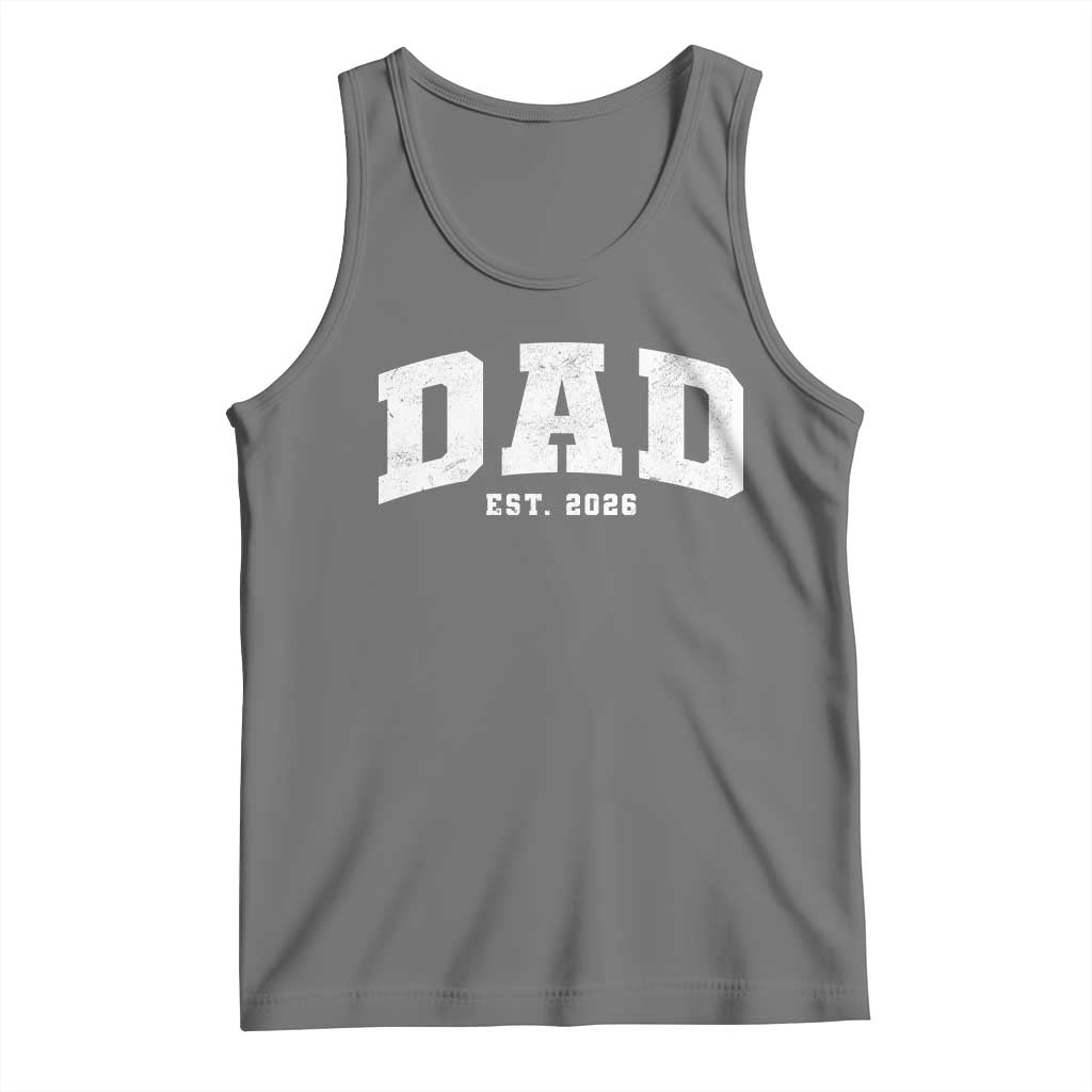 Dad Est 2026 Tank Top Promoted To Daddy Fathers Day TS11 Black Heather Print Your Wear