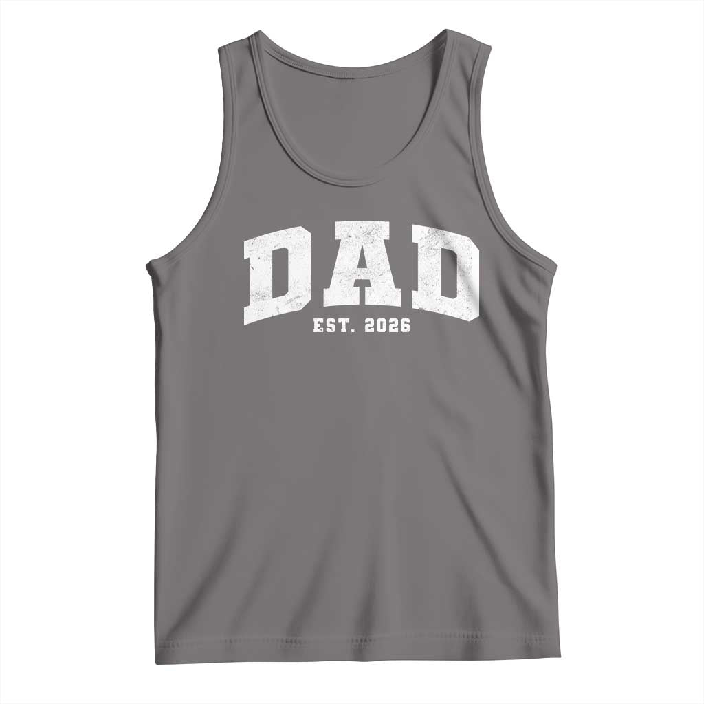 Dad Est 2026 Tank Top Promoted To Daddy Fathers Day TS11 Deep Heather Print Your Wear