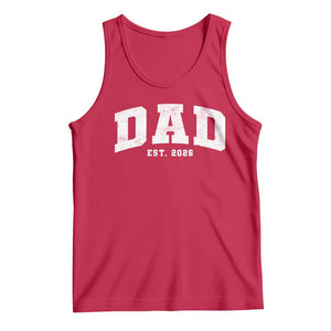 Dad Est 2026 Tank Top Promoted To Daddy Fathers Day TS11 Red Print Your Wear