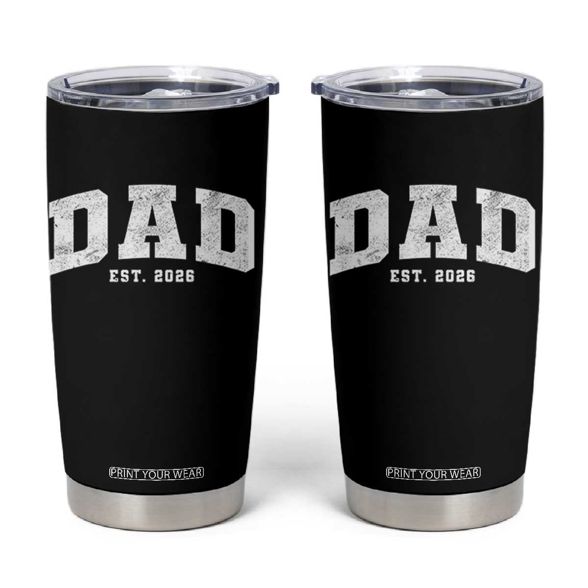 Dad Est 2026 Tumbler Cup Promoted To Daddy Fathers Day TS11 Black Print Your Wear