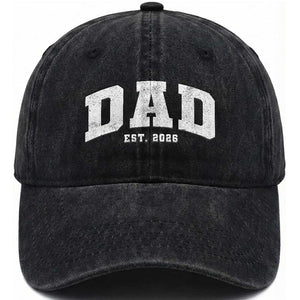Dad Est 2026 Washed Cotton Baseball Cap Promoted To Daddy Fathers Day TS11 Print Your Wear