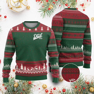 Promoted To Dad Again Ugly Christmas Sweater Funny Daddy Again Pregnancy Announcement TS11 Red Green Print Your Wear