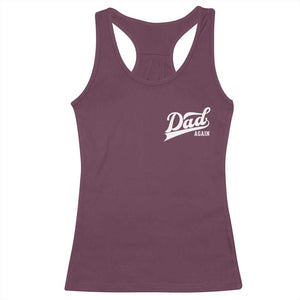 Promoted To Dad Again Racerback Tank Top Funny Daddy Again Pregnancy Announcement TS11 Maroon Print Your Wear
