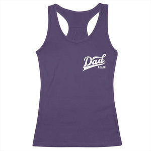 Promoted To Dad Again Racerback Tank Top Funny Daddy Again Pregnancy Announcement TS11 Purple Print Your Wear