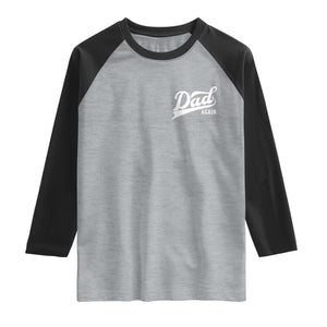 Promoted To Dad Again Raglan Shirt Funny Daddy Again Pregnancy Announcement TS11 Heather Gray Black Print Your Wear