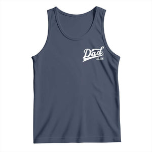 Promoted To Dad Again Tank Top Funny Daddy Again Pregnancy Announcement TS11 Navy Print Your Wear