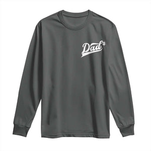 Dad Of Three Long Sleeve Shirt Funny Daddy Cubed Promoted for The Third Time TS11 Dark Heather Print Your Wear