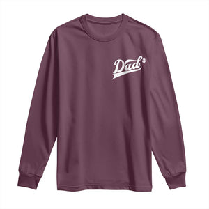 Dad Of Three Long Sleeve Shirt Funny Daddy Cubed Promoted for The Third Time TS11 Maroon Print Your Wear