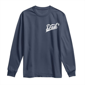 Dad Of Three Long Sleeve Shirt Funny Daddy Cubed Promoted for The Third Time TS11 Navy Print Your Wear