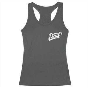 Dad Of Three Racerback Tank Top Funny Daddy Cubed Promoted for The Third Time TS11 Dark Heather Print Your Wear