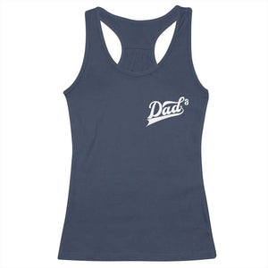 Dad Of Three Racerback Tank Top Funny Daddy Cubed Promoted for The Third Time TS11 Navy Print Your Wear