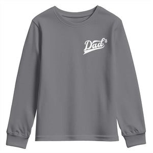 Dad Of Three Youth Sweatshirt Funny Daddy Cubed Promoted for The Third Time TS11 Charcoal Print Your Wear