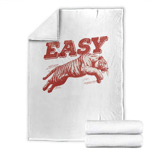Easy Tiger Throw Blanket Vintage Distressed Tiger Trendy Grunge Indie Boho TS11 White Print Your Wear