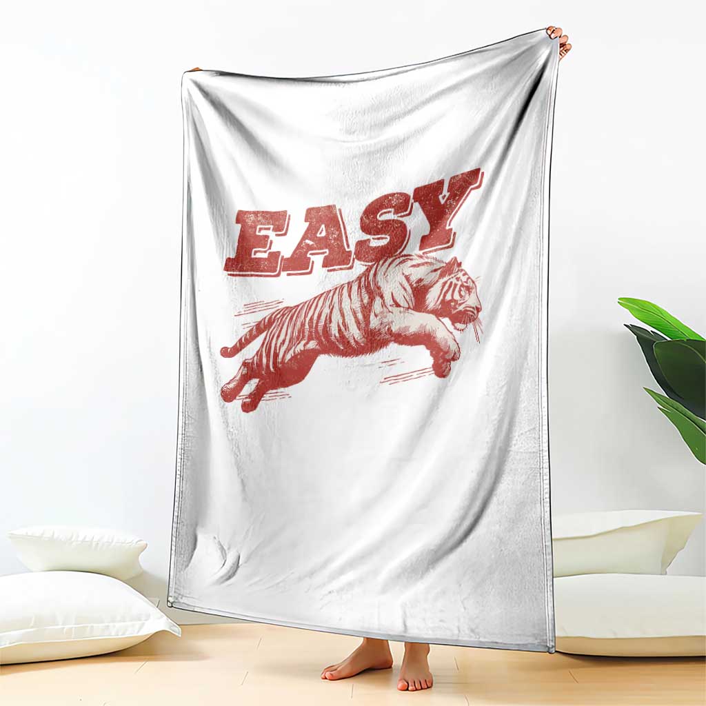Easy Tiger Throw Blanket Vintage Distressed Tiger Trendy Grunge Indie Boho TS11 Print Your Wear