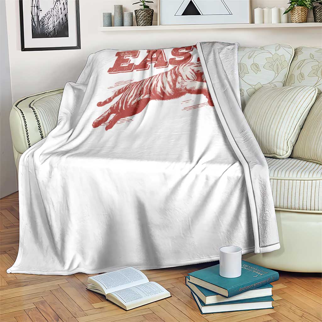 Easy Tiger Throw Blanket Vintage Distressed Tiger Trendy Grunge Indie Boho TS11 Print Your Wear