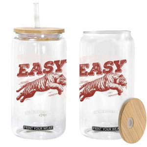 Easy Tiger Glass Can Vintage Distressed Tiger Trendy Grunge Indie Boho TS11 Print Your Wear