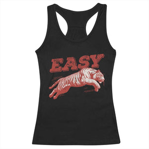 Easy Tiger Racerback Tank Top Vintage Distressed Tiger Trendy Grunge Indie Boho TS11 Black Print Your Wear