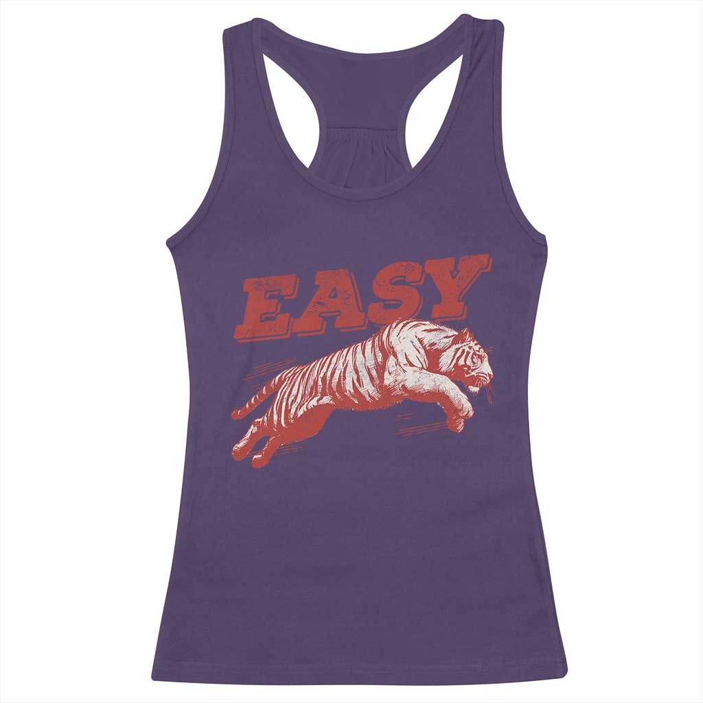 Easy Tiger Racerback Tank Top Vintage Distressed Tiger Trendy Grunge Indie Boho TS11 Purple Print Your Wear