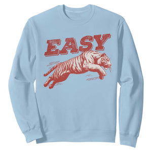 Easy Tiger Sweatshirt Vintage Distressed Tiger Trendy Grunge Indie Boho TS11 Light Blue Print Your Wear