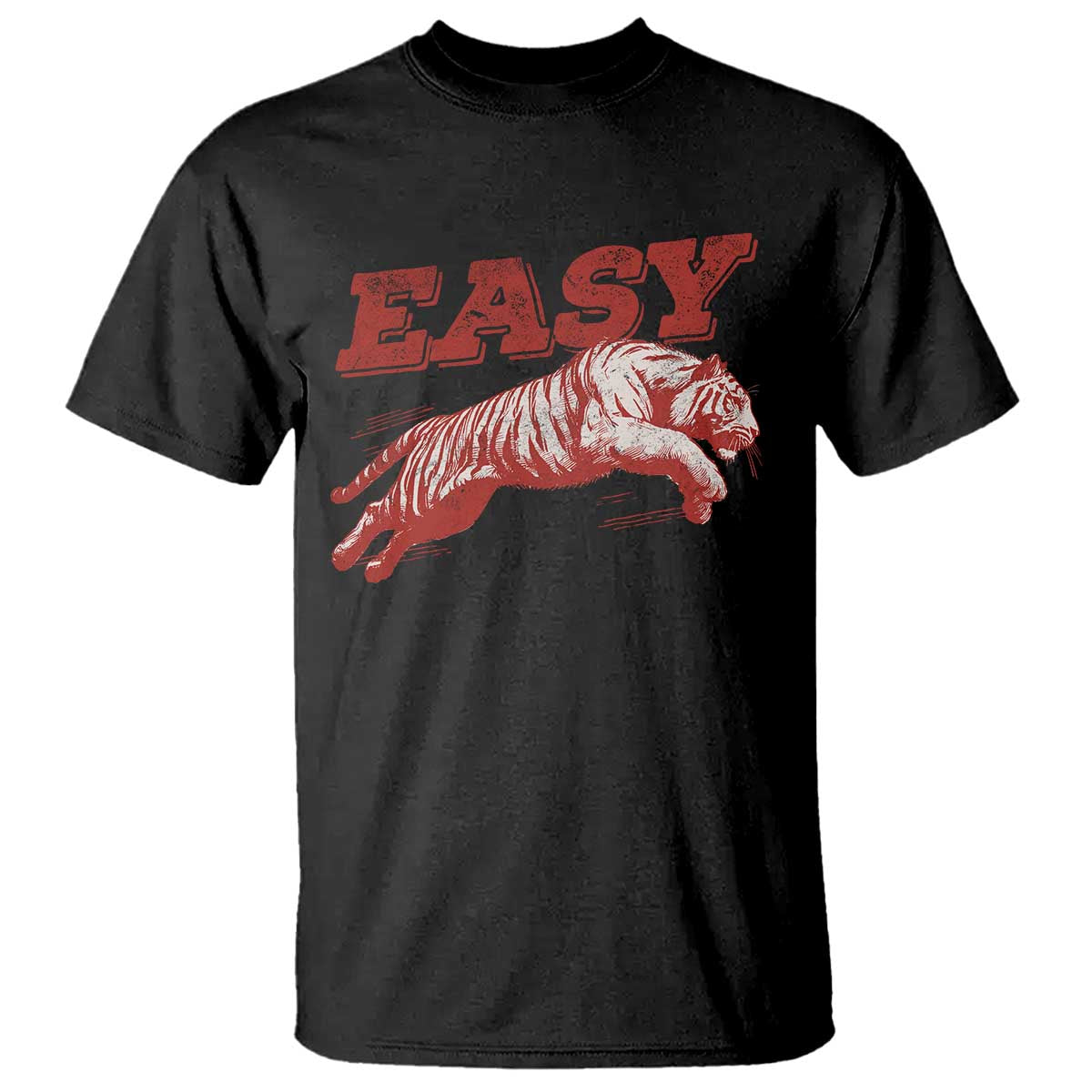 Easy Tiger T Shirt Vintage Distressed Tiger Trendy Grunge Indie Boho TS11 Black Print Your Wear