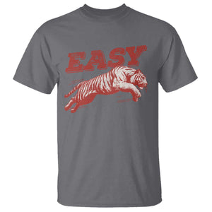 Easy Tiger T Shirt Vintage Distressed Tiger Trendy Grunge Indie Boho TS11 Charcoal Print Your Wear