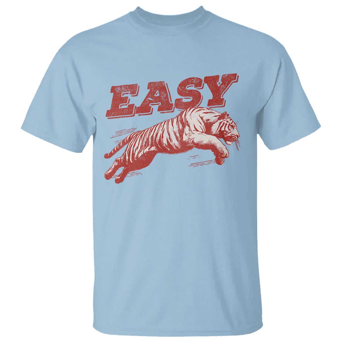 Easy Tiger T Shirt Vintage Distressed Tiger Trendy Grunge Indie Boho TS11 Light Blue Print Your Wear