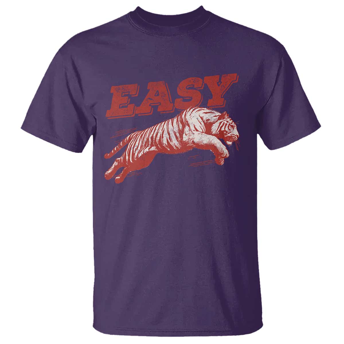 Easy Tiger T Shirt Vintage Distressed Tiger Trendy Grunge Indie Boho TS11 Purple Print Your Wear