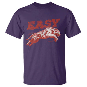 Easy Tiger T Shirt Vintage Distressed Tiger Trendy Grunge Indie Boho TS11 Purple Print Your Wear