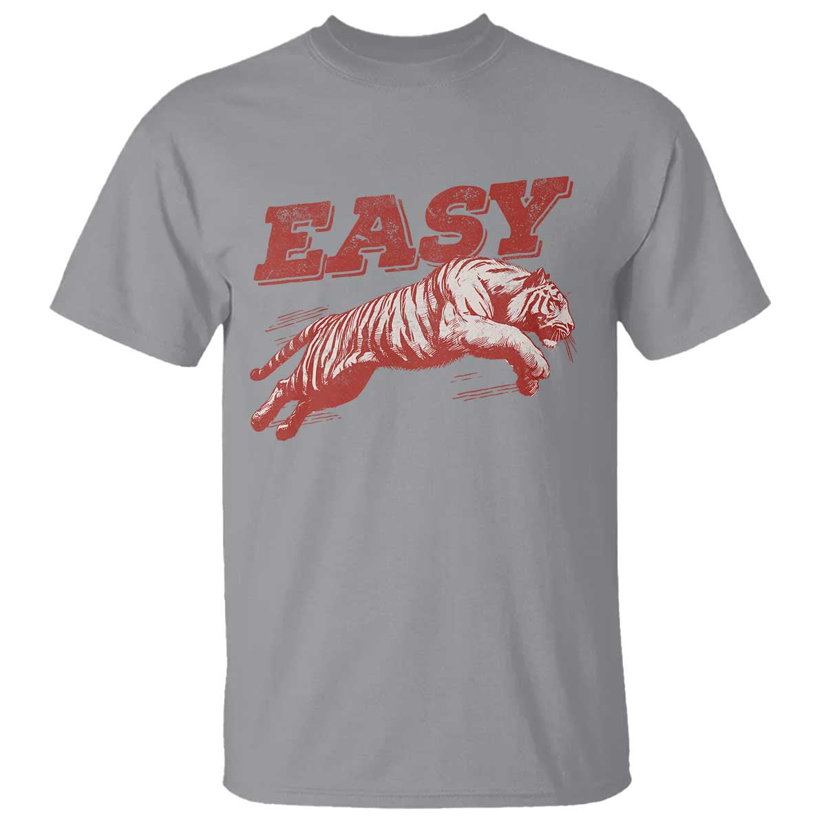 Easy Tiger T Shirt Vintage Distressed Tiger Trendy Grunge Indie Boho TS11 Sport Gray Print Your Wear