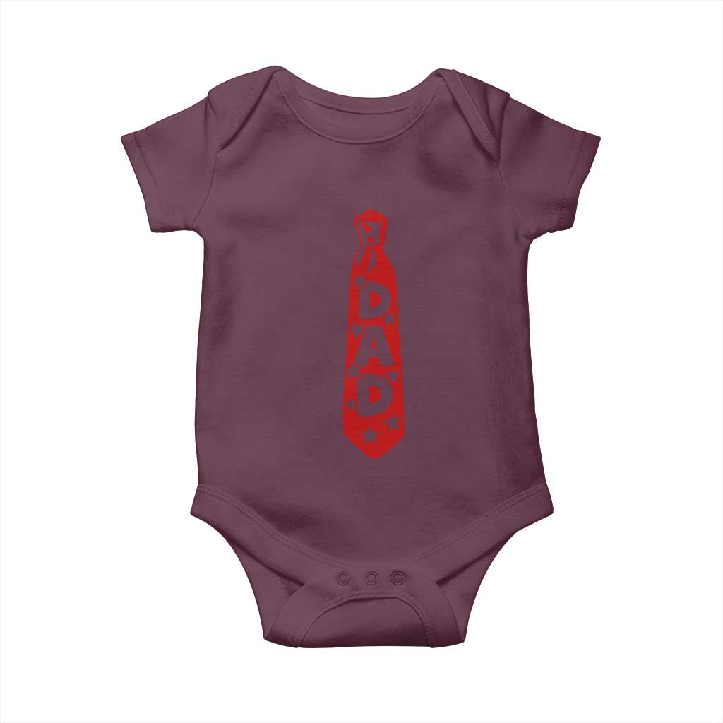 Dad Tie Star Music Lover Fathers Day Baby Onesie TS11 Maroon Print Your Wear